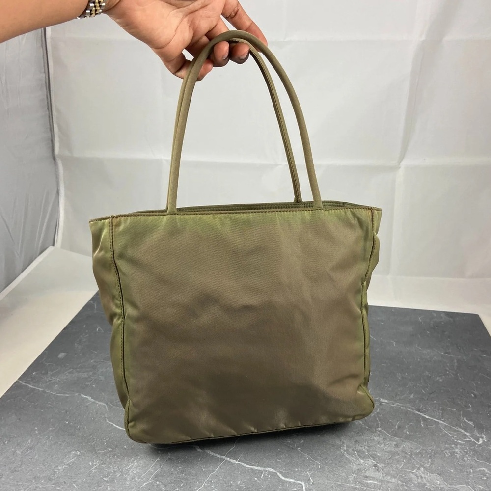 Authentic PRADA Nylon Tessuto Shoulder Tote Bag Khaki - Picture 10 of 12
